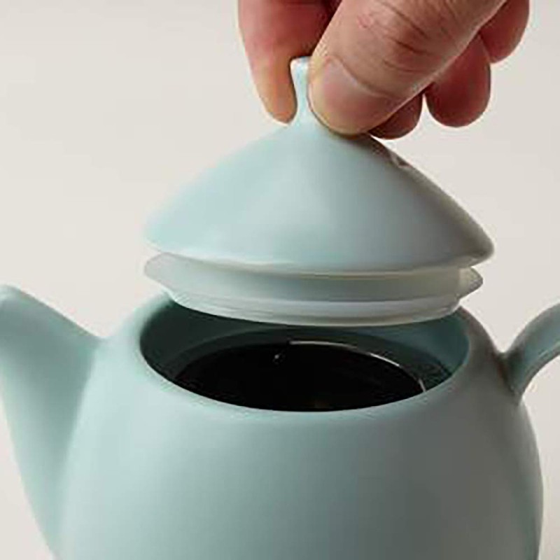 FORLIFE Dew Teapot with Basket Infuser, Minty Aqua, 32 oz/946ml