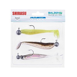 Holo Yoko/Akiri Worm/Waggle Shad 10 cm Shirasu Soft Lure Set with Jigheads 6126011