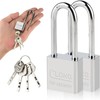 2 Pcs Stainless Steel Padlock Security Lock with Key Small