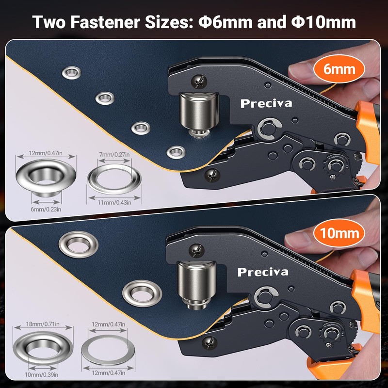 Preciva Grommet Tool Kit of 3/8" and 1/4", Interchangeable Double