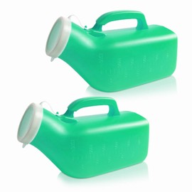 Meleg Otthon Urine Bottles,Portable urinals for Men,Spill Proof 1200ml for Hospital, Incontinence, Outdoor, car, Travel (green-2-men)