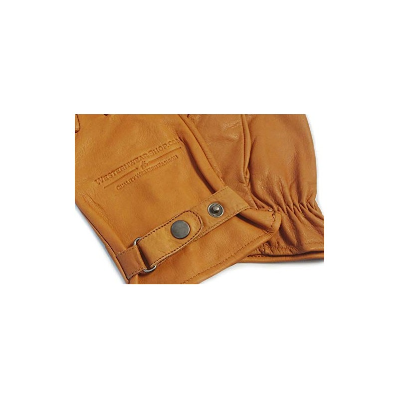 Westernwear Western Riding Gloves Calf Nappa Leather (L, Brown)