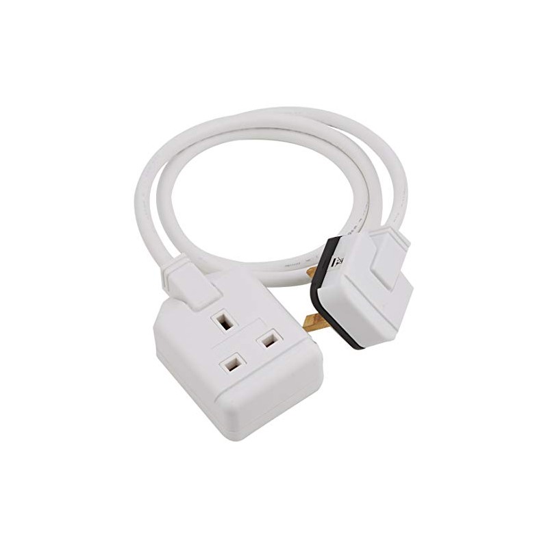 1 Gang White 13 Amp Professional Trailing Socket Extension Lead