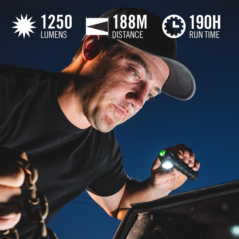 Coast TXM50R 1250 Lumen Rechargeable LED Headlamp with Magnetic Base