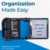 Case-it Mighty Zip Tab Zipper Binder, 3" O-Ring with 5-Color