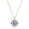 PROSTORY 3CT Moissanite Solitaire Pendant Necklace for Women (Gold)