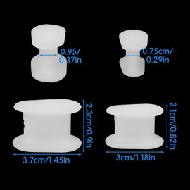 12 Pack Soft Gel Toe Separators for Women and Men, White Silicone Toe Spacers, Two Size Separators Toes Straighteners for Crooked Toes, Overlapping, Bunions, Calluses