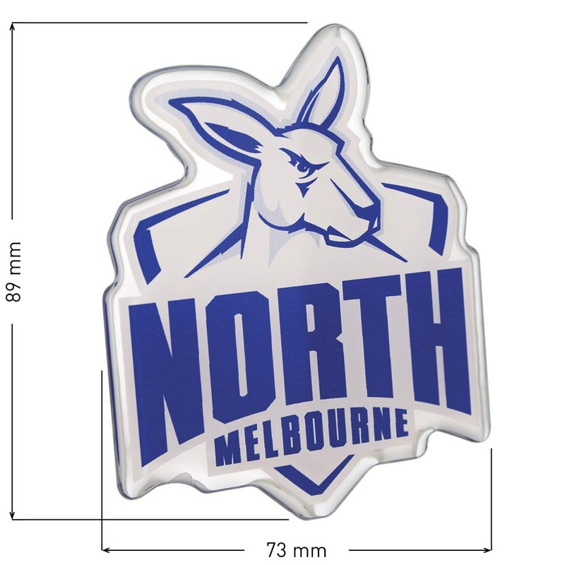 Fan Emblems AFL North Melbourne Kangaroos Lensed Chrome Supporter Logo