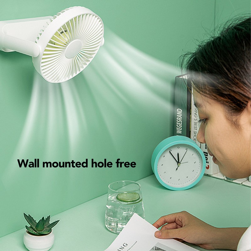 USB Desk Fan Wall Mounted Hanging Desk 3 in 1