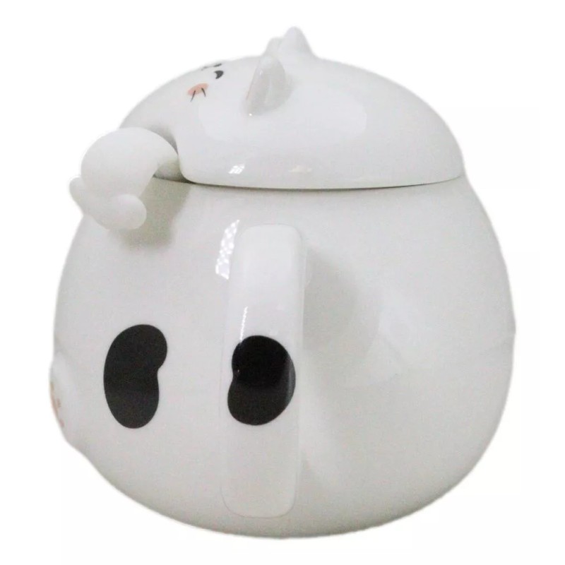 Ebros Gift Whimsical White Chubby Feline Kitty Cat Cup Mug