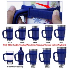 20 Oz 30 Oz 40 Oz Tumbler Handle Adjustable Fit for YETI, RTIC, Ozark Trail, Travel Mug Cup, SIC, Rambler, and All Brands Tumbler Cup