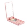 LED Lighted Makeup Cosmetic Mirror with Makeup Brushes Travel Folding