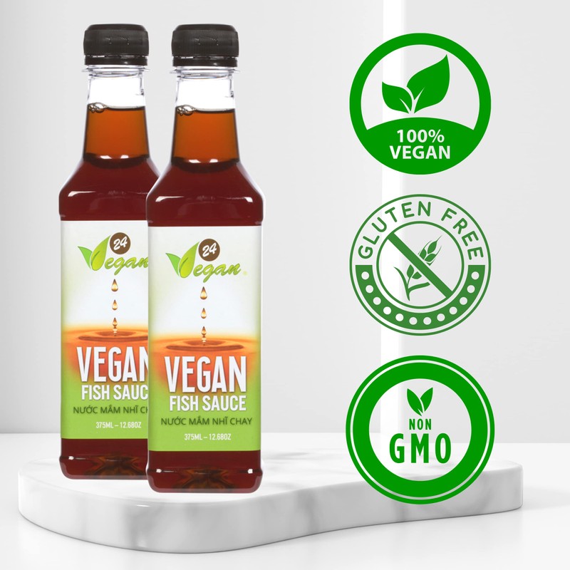 24Vegan Fish Sauces Premium Plant-Based Seasoning Sauce, All-Purpose Instant Flavor