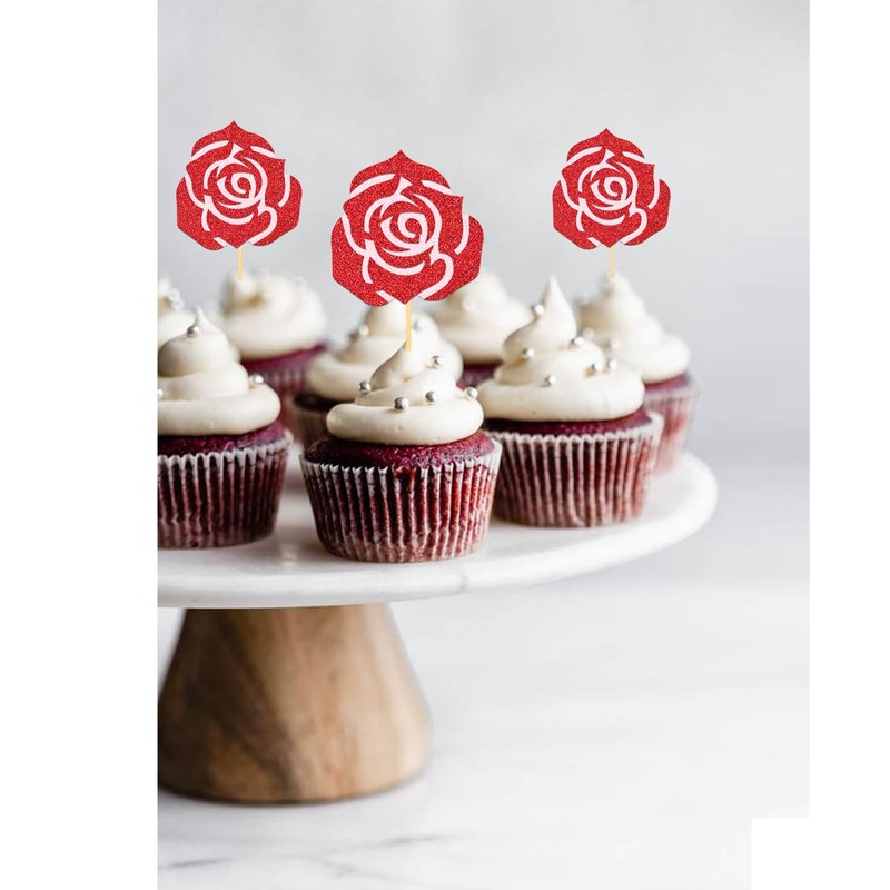 Valentine's Day Cupcake Toppers (Rose)