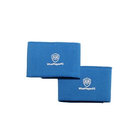 WISEPLAYERFC Football Shin Pad Strap - 2 Elastic Bands for Shin Pads for Adults and Children (Blue)