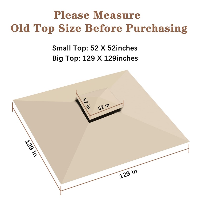 SCOCANOPY Replacement roof for Target Madaga Gazebo Model L-GZ136PST (Light