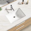Enbol Undermount Bathroom Sink Rectangle 20x15 Inch White Ceramic Vessel