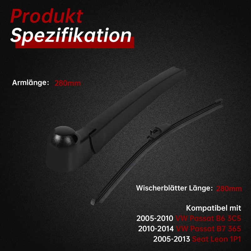 Rear Windscreen Wiper Passat B6 B7, OTUAYAUTO Windscreen Wiper Rear