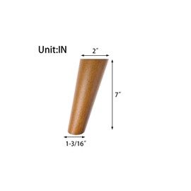 BIKANI Round Solid Wood Furniture Legs Slanted Legs Sofa Replacement Legs Mid Century Leg,Perfectly adapted to Couch, Bed, Coffee Table，Easy to Install (7 Inches, Set of 4，Walnut Color)