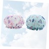 TOVINANNA 2pcs Woman Shower Caps Bath Bonnet Waterproof Shower Caps