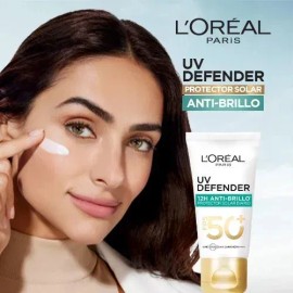Oréal Paris Protector Solar Defender Anti Fotoenvejecimiento Brillo Fps50 40g