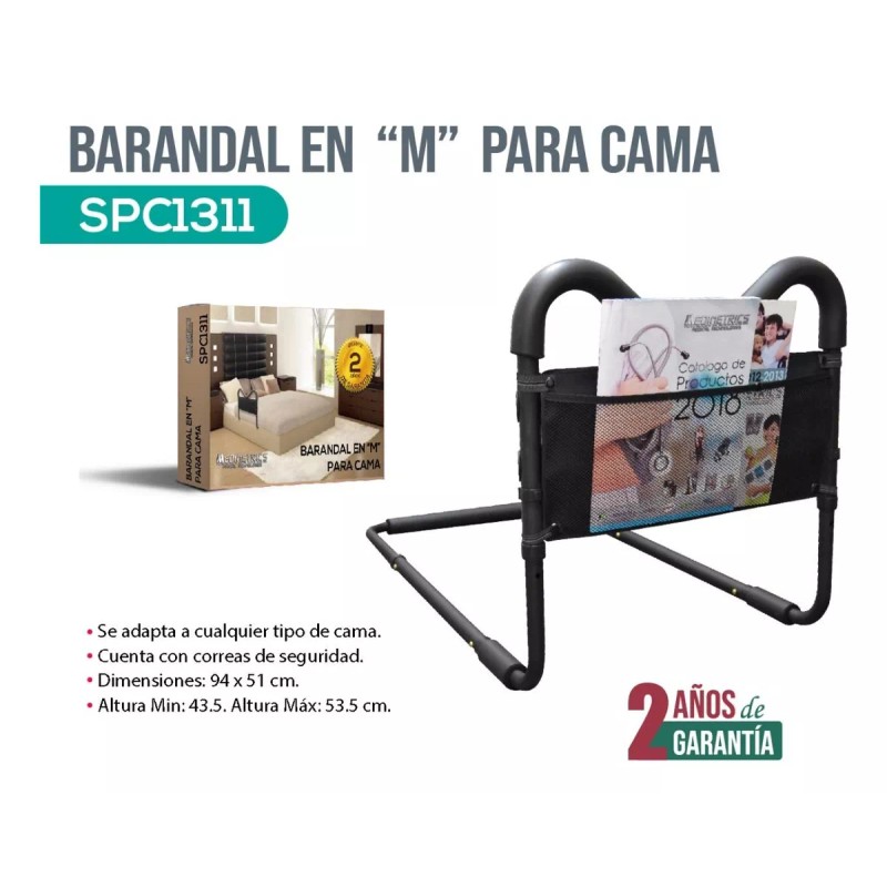 Medimetrics Barandal Para Cama Universal Adaptable Resistente Aluminio