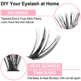 280 PCS Individual Lashes Fenshine Cluster Lashes 40D 0.07D Curl Individual False eyelashes Individual Cluster Lashes Natural Look DIY Eyelash Extensions at Home(14 mm, 0.07D Curl 40D)