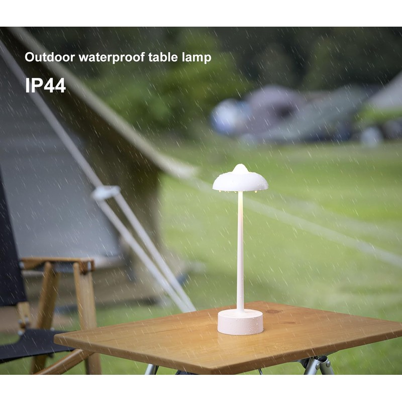 DAWALIGHT White Battery Operated Table Lamp, Cordless Rechargeable LED Desk