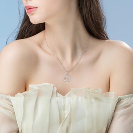 HUKKUN Silver 925 Cats/Elephants/Narwhale/Rabbit/Pig/Dogs/Bears Chain Pendant Necklace Women's Jewellery Gifts for Women, Sterling Silver, No Gemstone