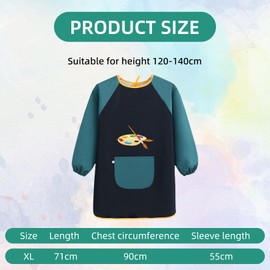 Malkittel Schule 1. Klasse,Malschürze Kinder ab 6 Jahre,Junge Malerkittel Bastelschürze,Tuschkittel Kind Schürze Wasserdicht 7-12 Werkenschürze Langarm Kunst Malen Bastelkittel mit Taschen,für Malerei