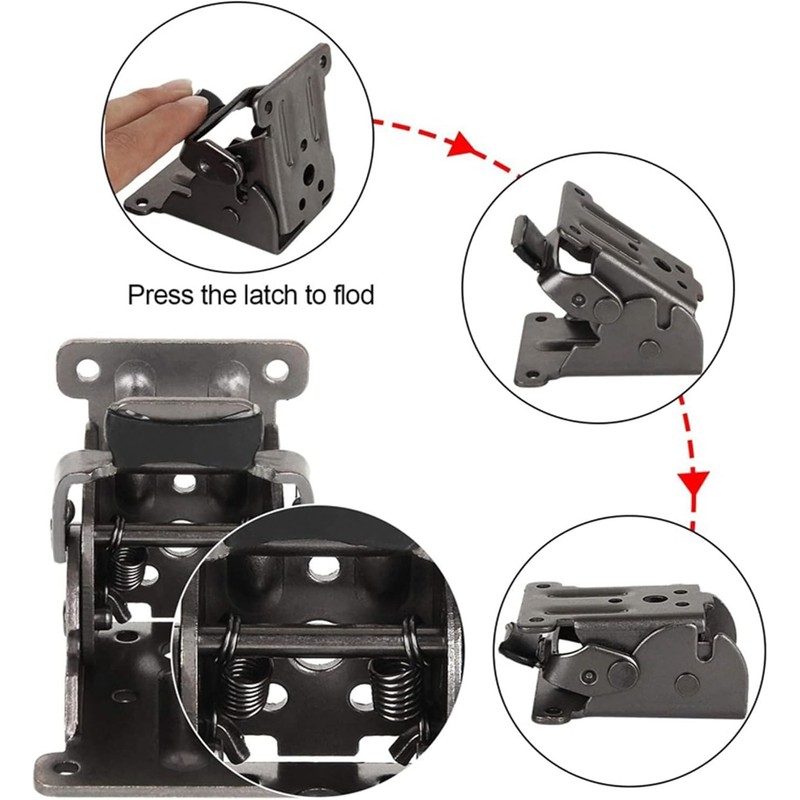DXIA 4 Pack Folding Lock Extension Table Bed Leg Feet