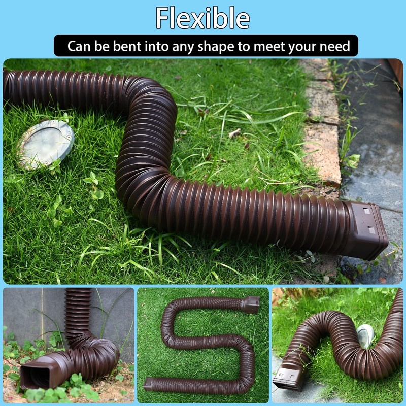 HAHOME 2 Pack Rain Gutter Downspout Extensions,Drain Downspout Extender Diverter,