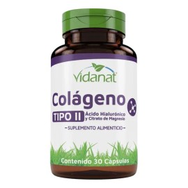 Colageno Tipo II Ácido Hialurónico Magnesio 30 Cáp Vidanat Sabor Sin sabor