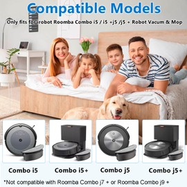 24 Pcs Replacement Parts for iRobot Roomba Combo i5, i5+, j5, j5+ Robot Vacuum Accessories Kit 2 Main Brush, 4 Hepa Filters 4 Mop Pads 6 Side Brush 6 Dust Bags