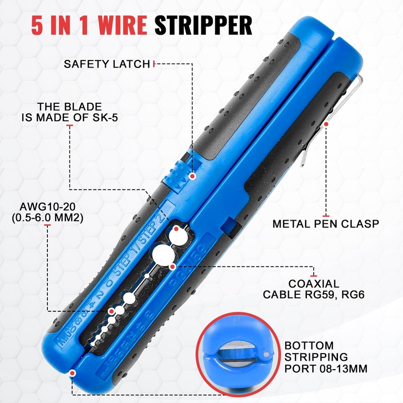 Multifunctional Cable Wire Stripper Cutter Pliers – Portable Hand Tool