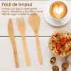 Veraly Juego De Cubiertos Ecologico Bambu Biodegradable 3 +bolsita Color