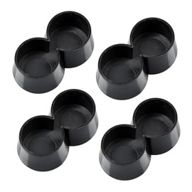 4Pcs Double 1" Chair Table Leg Caps 50s 60s Diner Kitchen Table Tip Cap Pipe Formica Chairs Leg Tips for Retro Double-Tube Furniture Pads Foot End Caps Covers Protectors Black