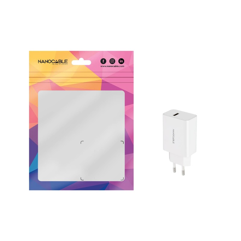 NANOCABLE 10.10.2003 USB Charger, 5 V/2.1 A, Compatible with Smartphones,
