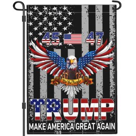 JZYIZYU 45th 47th President Trump 2025 Garden Flag Patriotic American Garden Flags for Outside 12x18 Double Sided We Took America Back Signs Outdoor House Yard Decorations