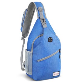 ZOMAKE Sling Bag for Women Men:Small Crossbody Sling Backpack - Mini Water Resistant Shoulder Bag Anti Thief Chest Bag Daypack for Travel Hiking Outdoor Sports(Blue)