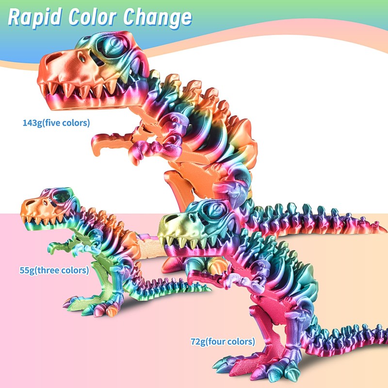 ERYONE Rainbow PLA Filament, Fast Color Change for 3D Printing