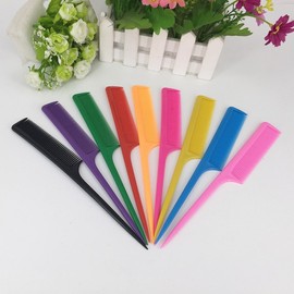 Mini Color Hairbrush Comb for Beauty and Hair Dyeing (Tail Comb) Tail Comb - Random Color 125ea