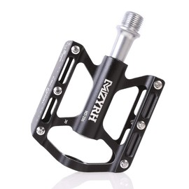 ThinkTop 3 Bearings Bicycle Pedal, Ultra Lightweight, Aluminum Alloy, Lubricant, Axle, 9/16", High Strength, Road Bike, MTB Mountain Bike, Black