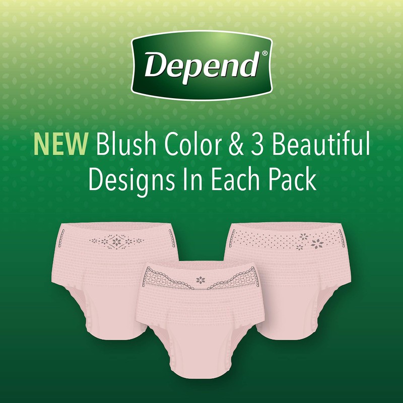 Depend FIT-FLEX Incontinence Underwear for Women, Maximum Absorbency, L, Tan