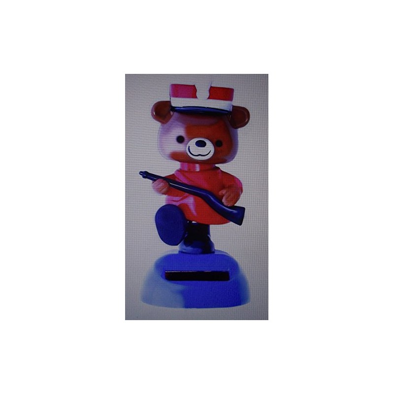 Solar Powered - Dancing Soldier Bear With Gun
