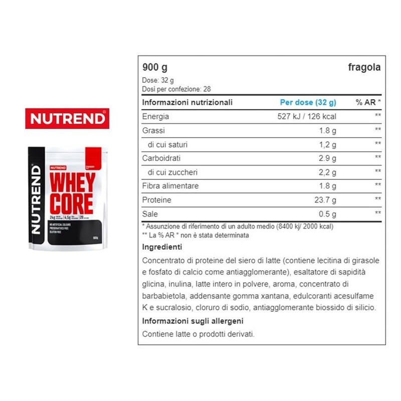 Whey Core, Strawberry - 900g