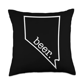 Beer Micro Brewery Drink Local Beer Drinker Tshirt Craft Lover Beer State of Nevada Men Women Throw Pillow, 18x18, Multicolor