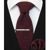 JEMYGINS Cashmere Wool Tie and Pocket Square Tie Clip Sets