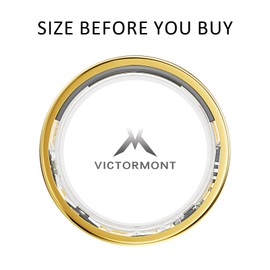 Victormont Ring—Smart Ring for Women/Men—No Subscription Fees—Size First with Sizing Kit—Activity/Sleep Tracker—Heart Rate Monitor—7 Days Battery Life—Improve Sleep/Stress/Wellness[Gold,Size 8]