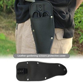 VGOL Garden Pruner Sheath Garden Pruner Protective Case PU Leather Holster Protective Cover Scabbard for Gardening Tools Plier Scissors Black